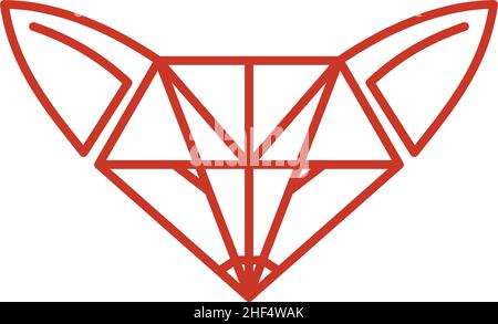 Fox Diamond Icon Illustration Brand Identity Stock Vector