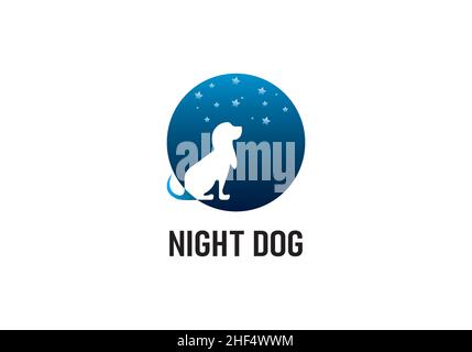 night dog logo design template. Stock Vector