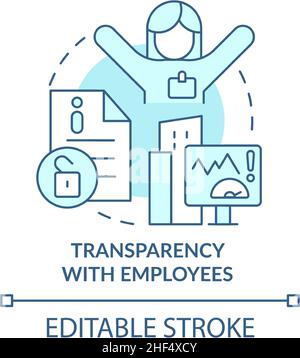 Transparency with employee turquoise concept icon Stock Vector