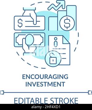 Encouraging investment turquoise concept icon Stock Vector