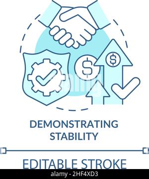 Demonstrating stability turquoise concept icon Stock Vector