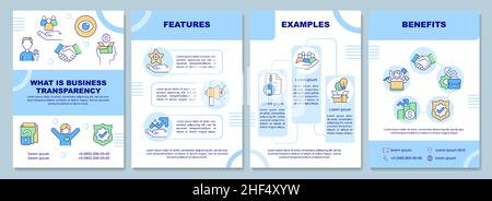 What is business transparency blue brochure template Stock Vector
