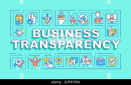 Business transparency word concepts green banner Stock Vector