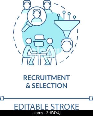 Recruitment and selection turquoise concept icon Stock Vector