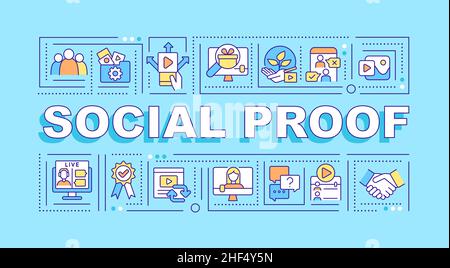 Social proof word concepts blue banner Stock Vector