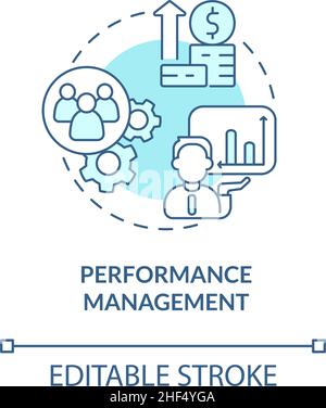 Performance management turquoise concept icon Stock Vector