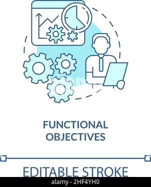 Functional objectives turquoise concept icon Stock Vector