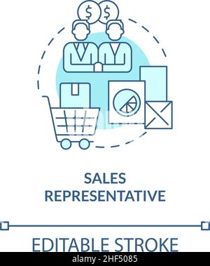 Sales representative turquoise concept icon Stock Vector