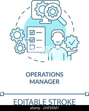 Operations manager turquoise concept icon Stock Vector