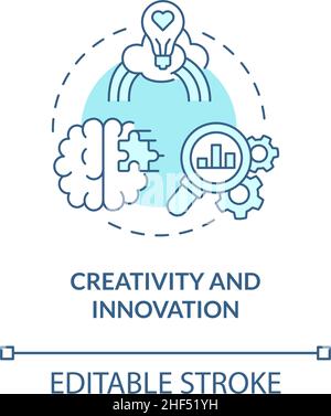 Creativity and innovation turquoise concept icon Stock Vector