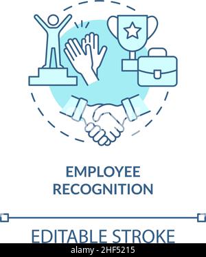 Employee recognition turquoise concept icon Stock Vector