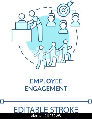 Employee engagement turquoise concept icon Stock Vector