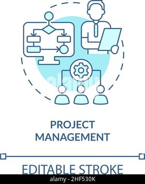Project management turquoise concept icon Stock Vector