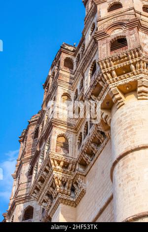 famous meherangarh fort in jodhpur - india Stock Photo