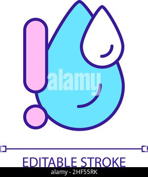 Prevent skin overhydration RGB color icon Stock Vector