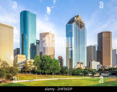 Skyline of Houston, Texas in daytime Stock Photo