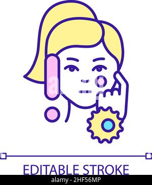 Avoid face touching RGB color icon Stock Vector