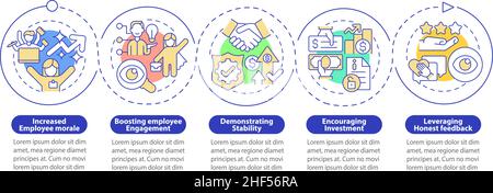 Benefits of transparency blue circle infographic template Stock Vector