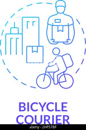 Bicycle courier blue gradient concept icon Stock Vector