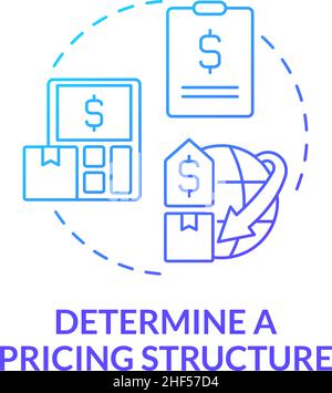 Determine pricing structure blue gradient concept icon Stock Vector