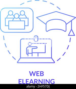 Web elearning blue gradient concept icon Stock Vector