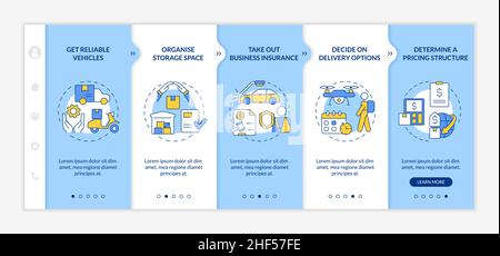 How to start courier business onboarding template Stock Vector