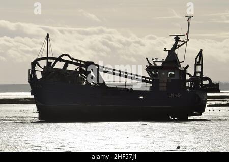 The cockle dredger Abbie Jayne laid up at Leigh -on-Sea, Essex, England UK Stock Photo