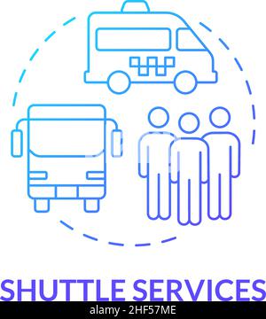 Shuttle services blue gradient concept icon Stock Vector
