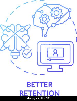 Better retention blue gradient concept icon Stock Vector