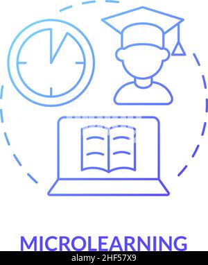 Microlearning blue gradient concept icon Stock Vector