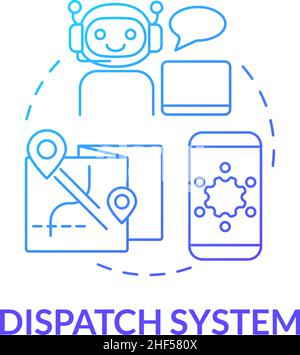 Dispatch system blue gradient concept icon Stock Vector