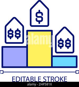 Competitive pricing RGB color icon Stock Vector