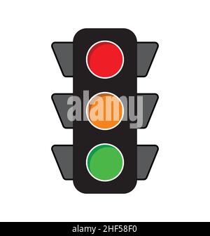 Simple traffic signal light vector isolated on white background Stock Vector