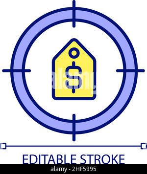 Price targeting RGB color icon Stock Vector