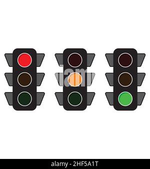 Simple traffic signal light vector isolated on white background Stock Vector