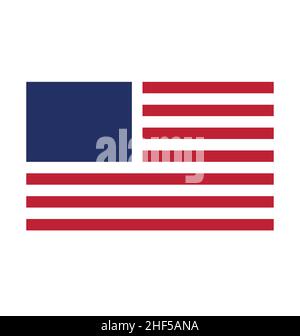 simplified stylized version of usa united states flag vector isolated on white background Stock Vector