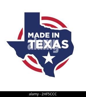 Made in Texas logo symbol vector isoalted on white background Stock Vector