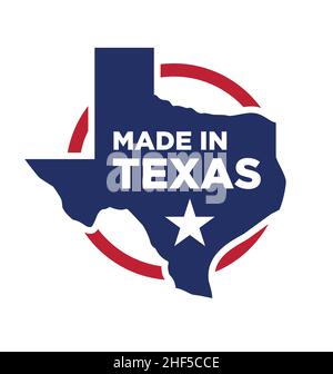 Made in Texas logo symbol vector isoalted on white background Stock Vector