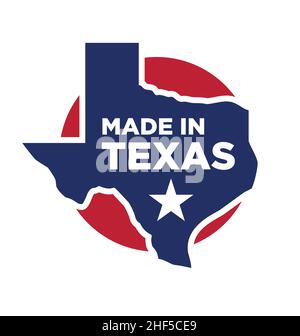 Made in Texas logo symbol vector isoalted on white background Stock Vector