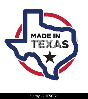 Made in Texas logo symbol vector isoalted on white background Stock Vector