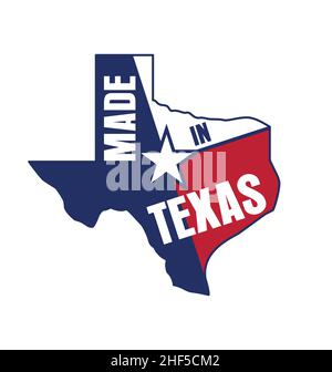 Made in Texas stylized map logo symbol icon emblem vector isolated on white background Stock Vector