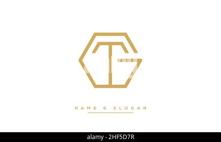TG, GT Abstract Letters Logo monogram Stock Vector