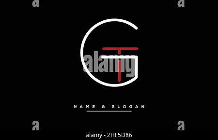 TG, GT Abstract Letters Logo monogram Stock Vector