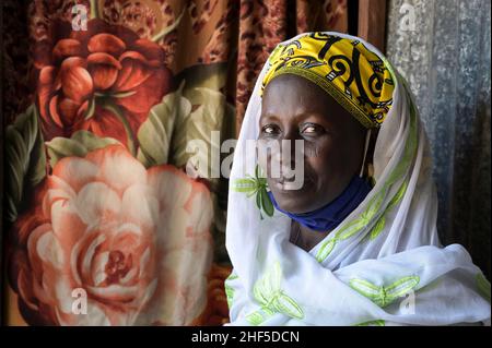 SENEGAL, Casamance, Ziguinchor, Diola Ethnic group, village DJILACOUNDA , Diola muslim woman Stock Photo