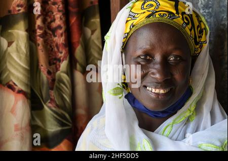 SENEGAL, Casamance, Ziguinchor, Diola Ethnic group, village DJILACOUNDA , Diola muslim woman Stock Photo