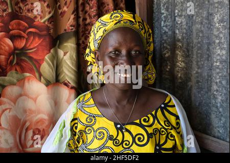 SENEGAL, Casamance, Ziguinchor, Diola Ethnic group, village DJILACOUNDA , Diola muslim woman Stock Photo