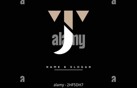 TJ,JT Abstract Letters Logo Monogram Stock Vector