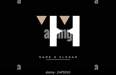 TH, HT Abstract Letters Logo monogram Stock Vector