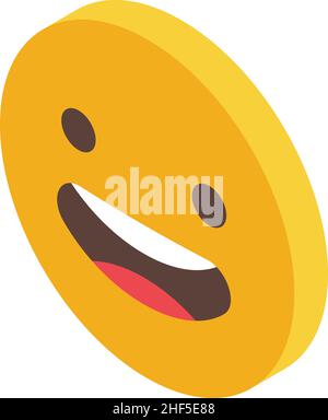 Emoji sticker icon isometric vector. Face smile. Happy smiley Stock ...