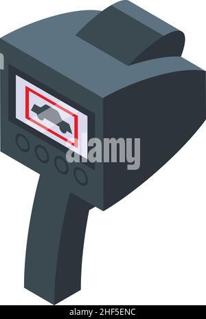 Speed radar gun icon isometric vector. Camera car. Traffic police Stock Vector